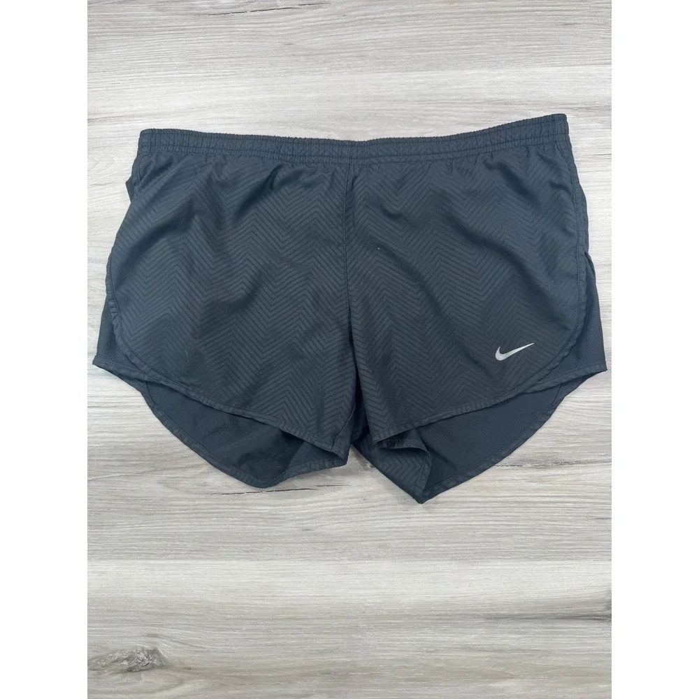 Nike Dri-FIT Womens Black Chevron Running Shorts Size XS Athletic Gym Activewear